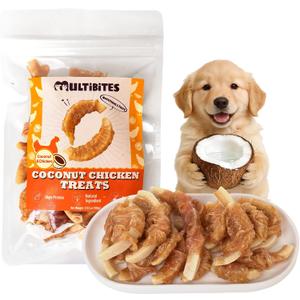 2 x Chicken Wrapped Coconut Dog Treats, Chicken Dog Treats, Healthy Dog Treats for Small Dog Medium Dog, Dog Training Treats, 3.53 oz (EXP 01/22/27)