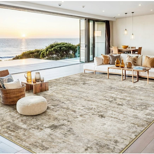 Syrlfar 8x10 Area Rugs Washable Living Room Rug-No Slip Soft Carpets Modern Abstract Indoor Floor Stain Resistant Large Carpet for Bedroom Dining Room Farmhouse Nursery Home Office Brown