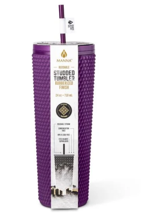 Simple Modern Plastic Matte Studded Tumbler with Lid and Straw | Reusable BPA Free Iced Coffee Cups Double Wall Smoothie Cup | Gifts for Women Men Him Her | Classic Collection | 24oz | Lavender Mist