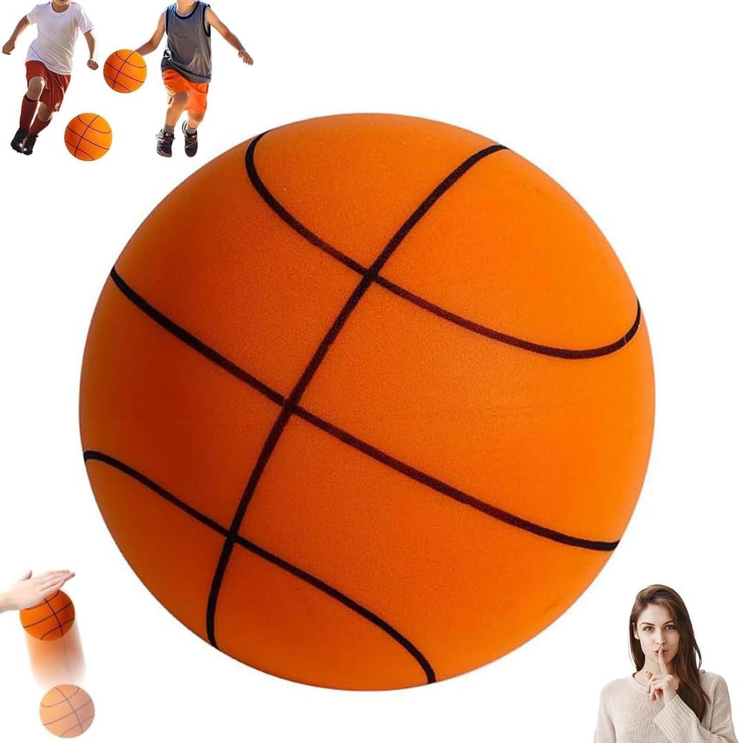 Silent Basketball Size 7 (29.5") - Upgrade Foam Indoor Basketball for Quiet Dribbling and Indoor Training, Pro PU Foam Ball  Real Feel Higher Bounce Quieter