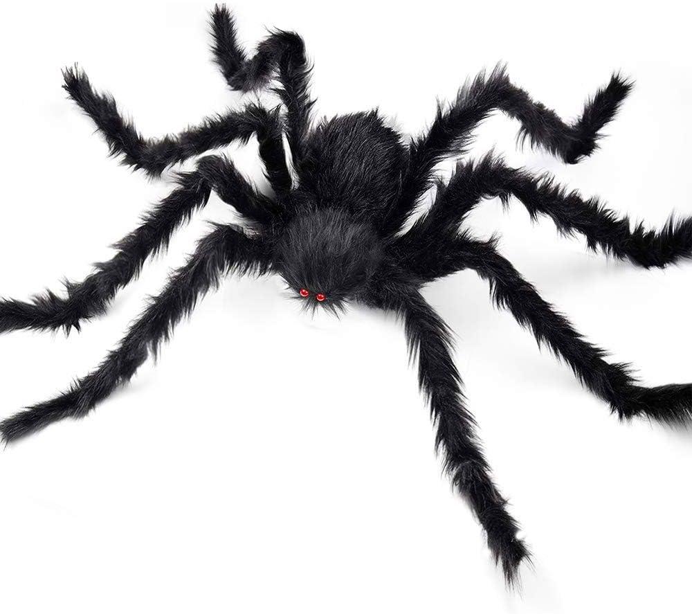 Halloween Giant Spider, 3.0FT Large Foldable Spider Fake Hairy Spider Scary Decorations Halloween Spider Outdoor Yard