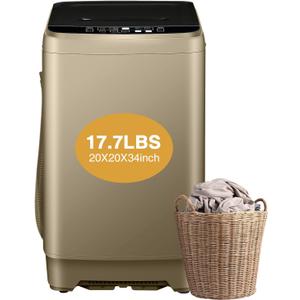 Full Automatic Washing Machine, AYCLIF 17.7 lbs Apartment Washing Machine with Drain Pump,10 Wash Programs 8 Water Levels,for Dorm Apartment RV Full-Automatic Washing Machines, 21"D x 21"W x 35"H