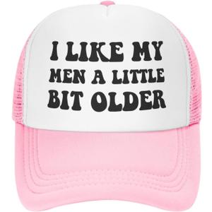 I Like My Men A Little Bit Older Hat Adjustable Sport Baseball Caps Funny Trucker Hats for Men Women Black (Pink)