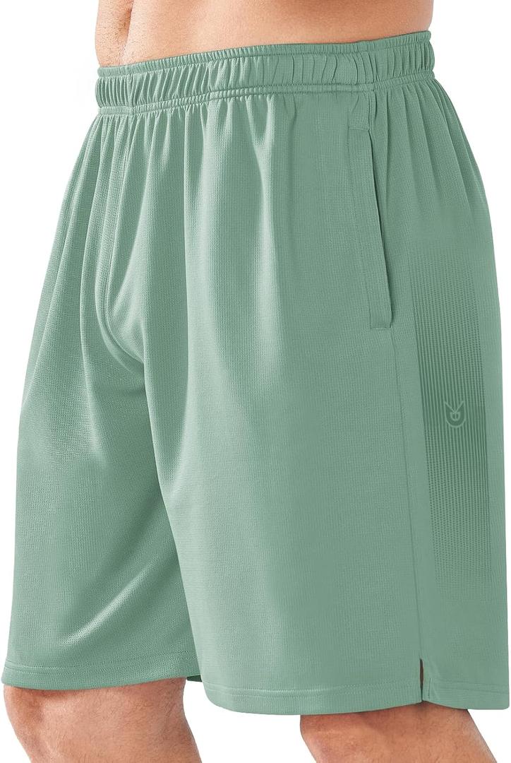 NORTHYARD Men's 10" Athletic Shorts Basketball Workout Gym Lightweight Quick Dry Shorts with Mesh & Zip Pockets (M)