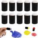 2 x 10Pcs Finger Sponge Daubers – Reusable Ink Daubers for Finger Painting, Card Making, Stamping, DIY Crafts, Ink Blending Brushes, Art Projects (Black)
