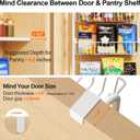 Delamu Over the Door Pantry Organizer, 6-Tier Pantry Organizers and Storage, Metal Cabinet Door Organizer, Hanging Spice Rack Shelves for Home & Kitchen, D5 x W18 x H50 inch, White