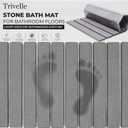 Extra Large Stone Bath Mat Made From Diatomaceous Earth, Fast Drying Non Slip Bathroom Rug for Shower, Modern Absorbent Mat with Quick Dry Surface for Bathroom Accessories