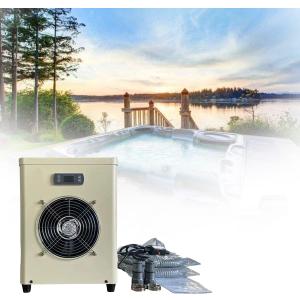 Upgrade Pool Heater, 25000 Btu/hr Auto-Defrosting, Titanium Heat Exchanger, Up to 10000gallons, 110V USA Plug, Modern Blue Swimming Pool Heater