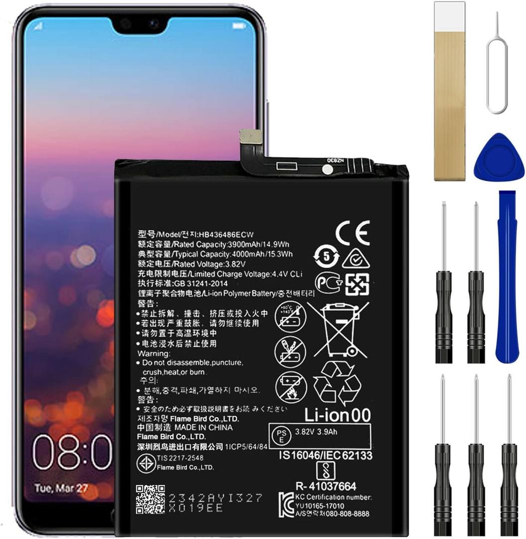 WUHAO for Huawei P20 Pro Replacement Battery,HB436486ECW Battery P20 Pro CLT-L04 CLT-L09 CLT-L29 L09C Battery with Adhesive Tape Tool Repair Kit