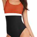 Women's One Piece Swimsuits Athletic Modest Sport Bathing Suits Scoop Neck U Back Training Racing Swimwear (XL)