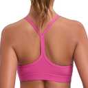 Women's Sports Bras Y Back Racerback Removable Padded Strap Yoga Bras Low Impact Workout Top (Medium, Hot Pink)