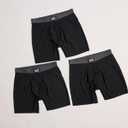 SAXX Underwear Co. Men's Core Cotton Boxer Brief with Fly, Pouch, 3-Pack (Black, M)