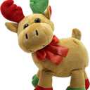 The Dreidel Company Christmas Santa Moose, Plush Belly Buddy, 8" Inch Plush Stuffed, Super Soft and Cuddly Toy, Classroom Decorations, Boys and Girls