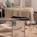 100% Cotton Beige Waffle Weave Lightweight Blanket Twin Soft, Breathable, and Cozy Bed Blanket for All Seasons