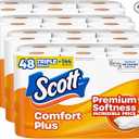 Scott ComfortPlus Toilet Paper, 48 Triple Rolls, 231 Sheets per Roll, Septic-Safe, 1-Ply Toilet Tissue