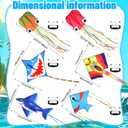 Leitee 6 Pack Large Kite for Kids and Adults Butterfly Kite for Kids Age 4-8-12 Dragonfly Owl Parrot Eagle Goldfish Teens Toy Easy to Fly for Game Beach Outdoor Activities Gifts(Ocean Style)