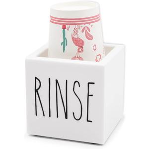 Dixie Acrylic Cup Dispenser and Holder, 3/5 oz White Paper Cup Rinse Organizer Caddy (1 Compartment)