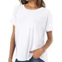 Casual Summer Short Sleeve High Low Loose T Shirt Basic Tees Tops for Women, Large