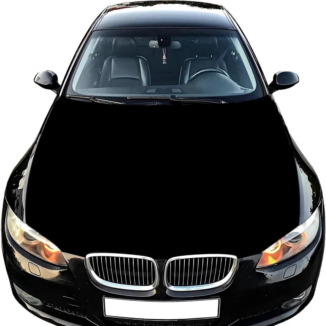 Solid Black Car Hood Cover Durable Weatherproof Universal Fit Car Cover for All Seasons Protection Custom Fit for Cars Trucks SUVs (Black)
