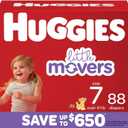 Huggies Little Movers Diapers, Size 7-41+ Pounds (88 Count)