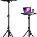 Projector Stand Tripod from 23" to 46", Laptop Tripod Stand Height Adjustable with Gooseneck Phone Holder, Laptop Floor Stand for Office, Home, Stage, Studio, DJ Racks Holder Mount (A23"-46", Black)
