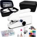 Unique sewing experience: Handheld sewing machine with storage box, portable package,mini sewing machine for travel, including various accessories and tools,three
