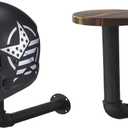 Motorcycle Helmet Holder,Helmet Holder Wall Mount Easy Storage for Motorcycle Helmets,Hats, Baseball and Rugby Helmets (Black 2-pack)