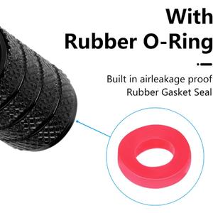 4 x Tire Valve Stem Caps Cover for Toyota Metal Car Wheel Air caps Auto Valve Stem Caps Accessories 4 Pack Black
