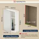 Keonjinn White Medicine Cabinet 14 x 18 Inch, Assembly Required, Mini Medicine Cabinet Mirror for Compact Bathroom, Free Adjustable Shelves, Wall Mount or Recessed, Tempered Glass