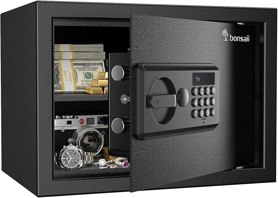 Bonsaii Safe Box with Electronic Keypad for Home Office, 0.6 Cu.Ft