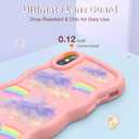 Compatible with iPhone Xs Max Case for Women Girls, Curly Wavy Frame with Cute Pattern, Aesthetic Slim Soft Silicone TPU Bumper Shockproof Phone Case for iPhone Xs Max - Galaxy Rainbow