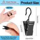 200 Pack Curtain Clips Hooks, Stainless Iron Small Clips for Hanging, Curtain Hooks with Clip for Hanging Party String Lights, Christmas Courtyards Decoration, Art Craft Display(Black)