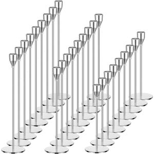 27 Pack Silver Candles Holder, 9 Sets Metal Taper Candlestick Holders Fit 0.75 Inch Thick Pillar Candles, Vintage Modern Candle Sticks Centerpiece Decor for Wedding Home Dinning Anniversary