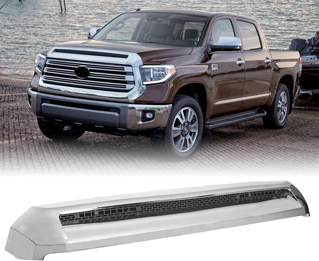 Front Upper Grille Compatible for Toyota Tundra Hood Bulge Molding Grille 2014 2015 2016 2017 2018 2019 2020 2021