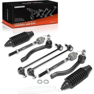 A-Premium Set of 8, Front Sway Bar Link, Inner & Outer Tie Rod End, Rack and Pinion Boot, Compatible with Nissan Maxima 2009-2014
