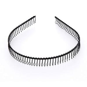 12Pcs Metal Headband for Men with Teeth Comb Non Slip Fashion Hair Accessories Comb Scrub Wavy Headband Spring Sport Hair Hoop Hairband (Black)