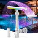 Solar Pool Fountain with Lights for Above Ground Pools, Pool Fountain Waterfall Pump with 6 Nozzle, Solar Pool Fountain for Inground Pools with 8 Color LED Lights