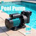2HP Above Ground Pool Pump Inground, 6980GPH High Flow Powerful Self Priming Water Pool Pump, Heavy Duty Motor with 1.25-1.5'', 1.5'', 2.0'' Unions and Filter Basket
