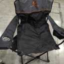 ALPHA CAMP Set of 2 Folding Camping Chairs, Camping Chair for Adults, Black