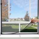 Black Magnetic Window Screen Adjustable Window Net 44x 48 Fiberglass Window Screen Mesh for House Windows with Magnets