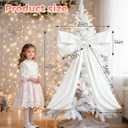 White Large Bow Decor Big Bow for Room, Coquette Giant Ribbon Tie for Birthday Party Backdrop Wall Decor, Bows Decor for Room Wedding Baby Shower Decorations (White, 24 x 36 Inches)
