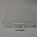 novelinks Clear 4" x 6" Photo Organizer with Handle  16 Transparent Inner Photo Storage Cases, Portable Picture Keeper & Craft Supply Box  Holds 1600 Photos-Transparent