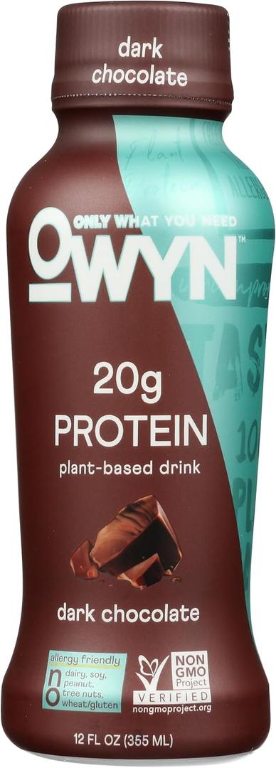 Only What You Need Plant Based Protein Shake, Dark Chocolate 12 Fl oz, BB 06 MAR 2026