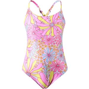 Angel season Girls One Piece Swimsuits Teens Bathing Suit Straps Kids Cute Swimwear with UPF 50+ Daisy Halter Size 7-14 (13-14 Years, Pink Daisy Flower)