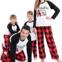 ANGELGGH Matching Christmas Pajamas for Family, Cute Vacation PJs Sets for Couples/Women/Men, Xmas 2 Piece Jammies Sleepwear