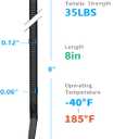 8 Inch Black Zip Ties (1200 Pack), 35 LBS Tensile Strength, Self-Locking Nylon PA66 UV Resistant Cable Ties for Indoor and Outdoor Use