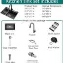 Black Kitchen Sink with Faucet, Top Mount/Drop-In 3 Hole Single Bowl Stainless Steel Sink with Cup Washer, Soap Dispenser, Drainage kit for Bar, Kitchen, Balcony (19.7 * 17.7in)