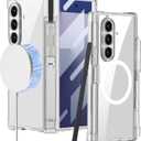 DOOTOO for Samsung Galaxy Z Fold 7 Clear Case [Compatible with MagSafe] with Pen & S Pen Holder Hinge Protection Screen Protector All-Inclusive Shockproof Cover (Full Clear)