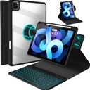 BLUTLOTUS Keyboard Case for iPad Air 11 Air 5th 4th Generation 10.9 inch, Pro 11 1st/2nd/3rd/4th, 360 Rotatable Magnetic Case with Pencil Holder Groove, 7 Color Backlit Wireless Keyboard (Black)