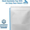 Spartan Industrial - 5" X 8" White Zip Top Food Bags - Pack of 1000 Resealable Smell-Proof Pouches for Packaging Coffee, Tea, Spices, Snacks, and More